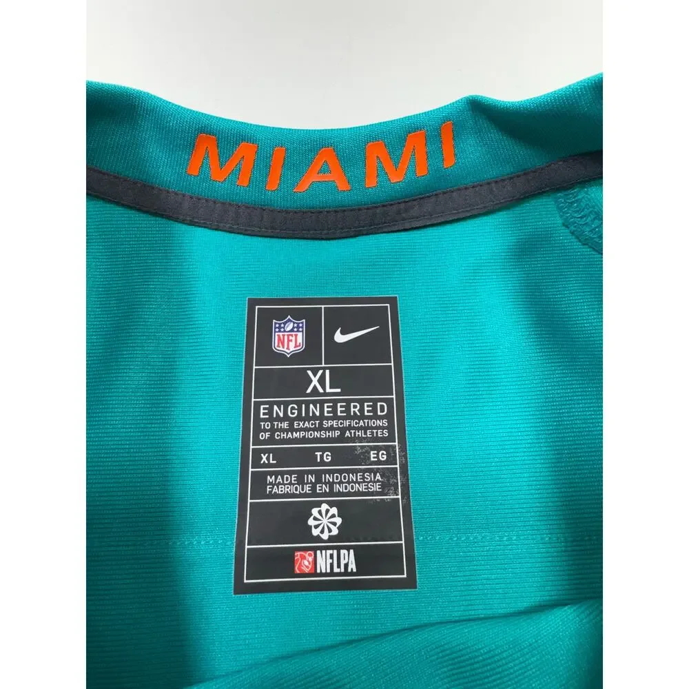 Nike Miami Dolphins 47 Jersey Sz XL NFL Teal Orange V Neck Football Sportswear